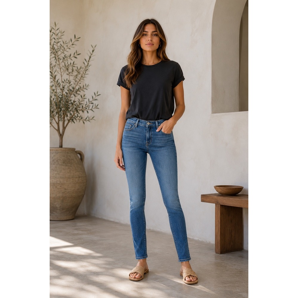 J Brand Maude Mid Rise Cigarette Jeans Women's Blue Denim Slim Straight Size 24